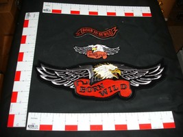 Eagle Biker Patch set Born to be wild three patch set collection - £15.48 GBP