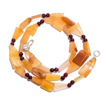 Natural Moonstone Carnelian Amethyst Gemstone Smooth Beads Necklace 17&quot; UB-4674 - £7.79 GBP