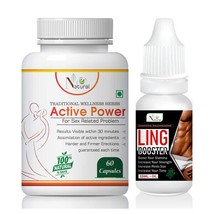 Natural Combo Pack of Active Power 60 Capsule &amp; Ling Booster Oil 15ml - £34.82 GBP
