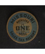 Missouri Sales Tax Receipt One 1 Mills Retailers Wooden Token - £3.82 GBP