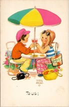 Artist Mabel Lucie Attwell Toasting TO US Camera Knitting Basket Postcard W8 - £14.10 GBP