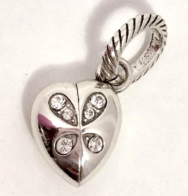 Brighton Transformer Heart Charm, JC0922 Silver Finish with Crystals, New - $17.09