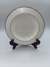 Lenox Opal Innocence Stripe Bone China - 9&quot; Silver Rimmed Soup Bowl - £19.65 GBP