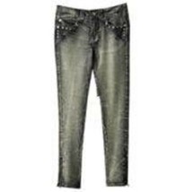 Womens Jeans Black Jr. Girls Skinny Hang Ten Studded Faded Distressed Denim-sz 7 - £13.45 GBP