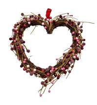 Pip Berry Valentines Day Pink White Red Twig Heart Wreath Farmhouse Home... - £12.37 GBP