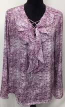 CATO WOMAN Sheer purple white shirt top size XL - $16.46