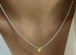 Choker Tennis Necklace 5.10CT  Round Simulated Diamond Gold Plated 925 S... - £193.50 GBP