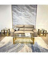 Modern Gold Stainless Steel 3-Piece Coffee &amp; End Table Set Glass Top - $20,068.27 MXN