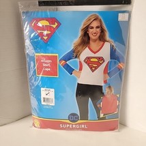 Supergirl  Tee And Cape Superhero Halloween Adult Costume Size Medium 10-14 - £8.27 GBP