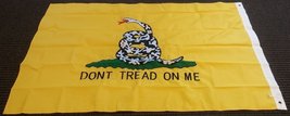 Yellow 210 Denier Polyester Double-Sided 4&#39; x 6&#39; Gadsden Dont Tread on Me Flag w - £58.25 GBP