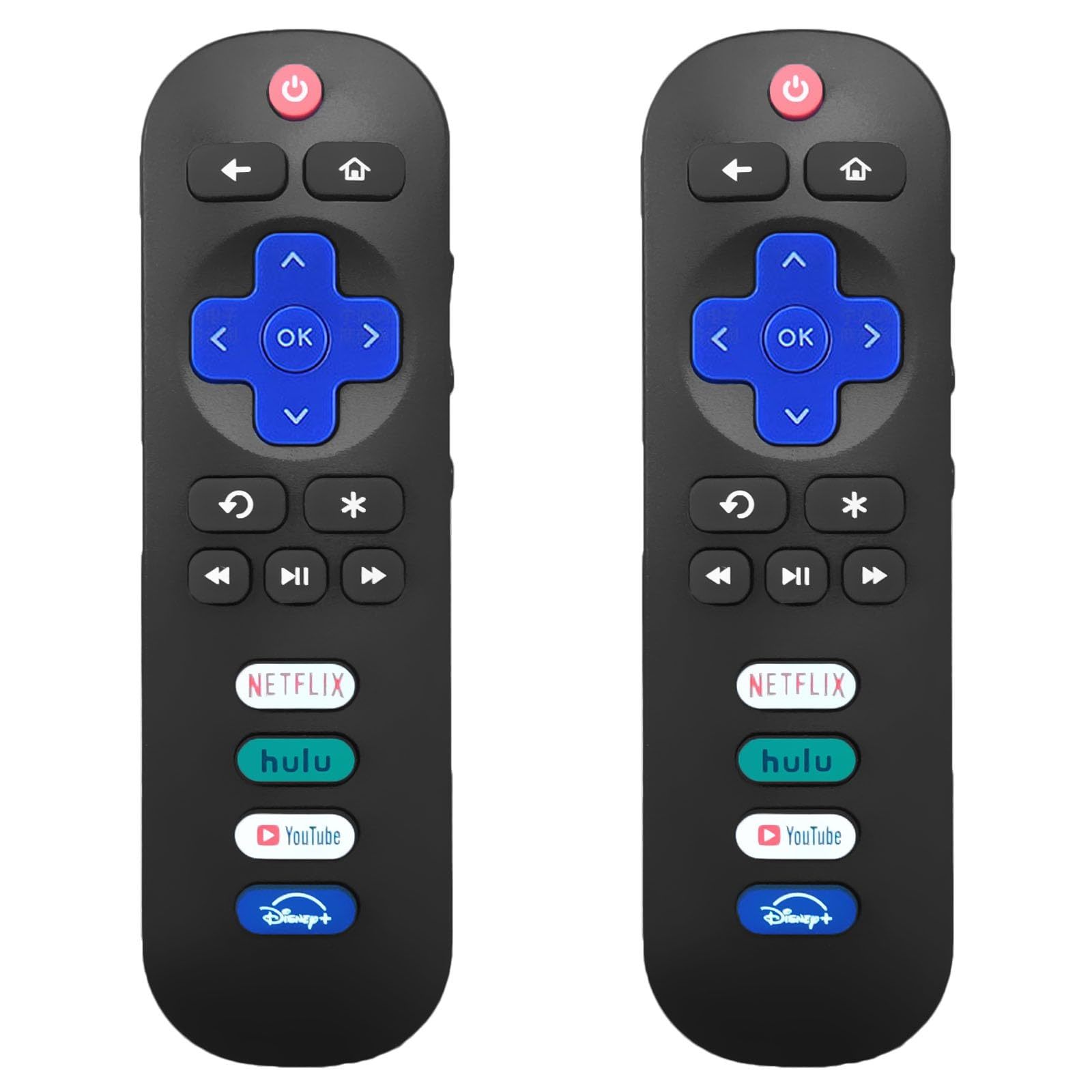 【2 Pack 】 Replacement Remote Control for Roku TV, Compatible for TCL/Hisense Ro