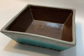 RibbonWick TEAL STONE Ceramic Candle Holder Medium Decor Glass Brown Blu... - $6.83 CAD