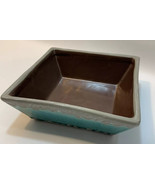 RibbonWick TEAL STONE Ceramic Candle Holder Medium Decor Glass Brown Blu... - $6.74 CAD
