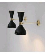 Pair Of Modern Wall Lamps Light Fixtures black Finish Diablo Wall Sconce... - £142.44 GBP