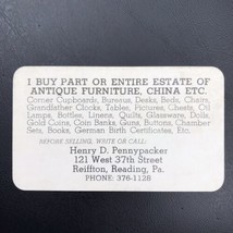 Henry D. Pennypacker Business Card Reading Pennsylvania - £7.94 GBP