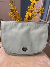 Authentic Vintage COACH Turn-lock Nomad Hobo Shoulder Bag - Light Aqua/Blue - $148.01
