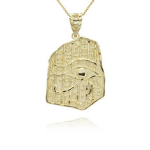 10K Solid Gold Eye of Horus Pendant Necklace - £279.69 GBP+