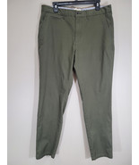 Perk Feel Good Chino Pant Mens 36 x 32 Green Slim Fit Stretch Tapered Le... - $39.03 CAD