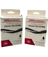 2 packs - Office Max Black Ink Cartridges compatible w/Canon CLI-221BK - $9.63