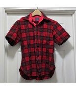 Vintage Pendleton Men&#39;s Wool Red Multi Color Short Sleeve Plaid Shirt Si... - $1,126.91 MXN