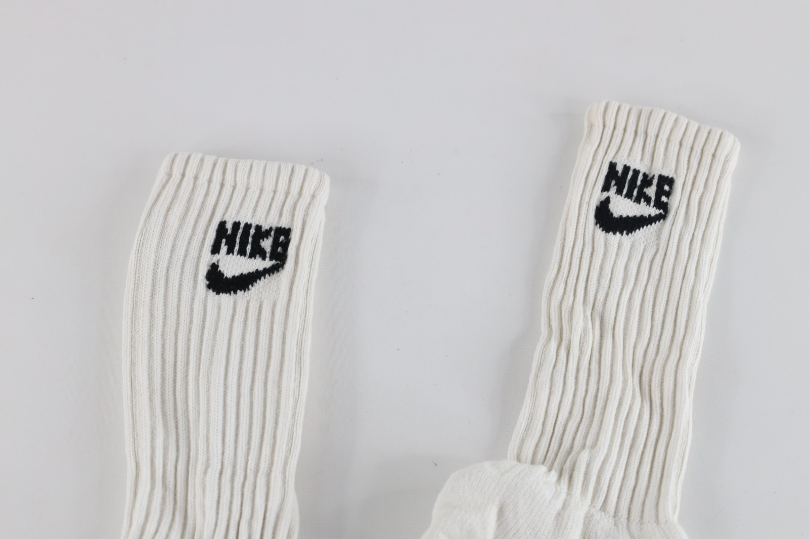 Vintage 80s 90s Nike Spell Out Travis Scott Swoosh Tube Socks White Mens Large Item image 2