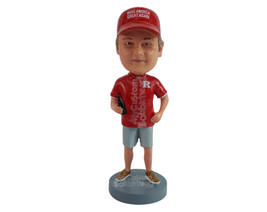 Custom Bobblehead Coach determined to an important game wearing polo shirt, shor - £71.14 GBP