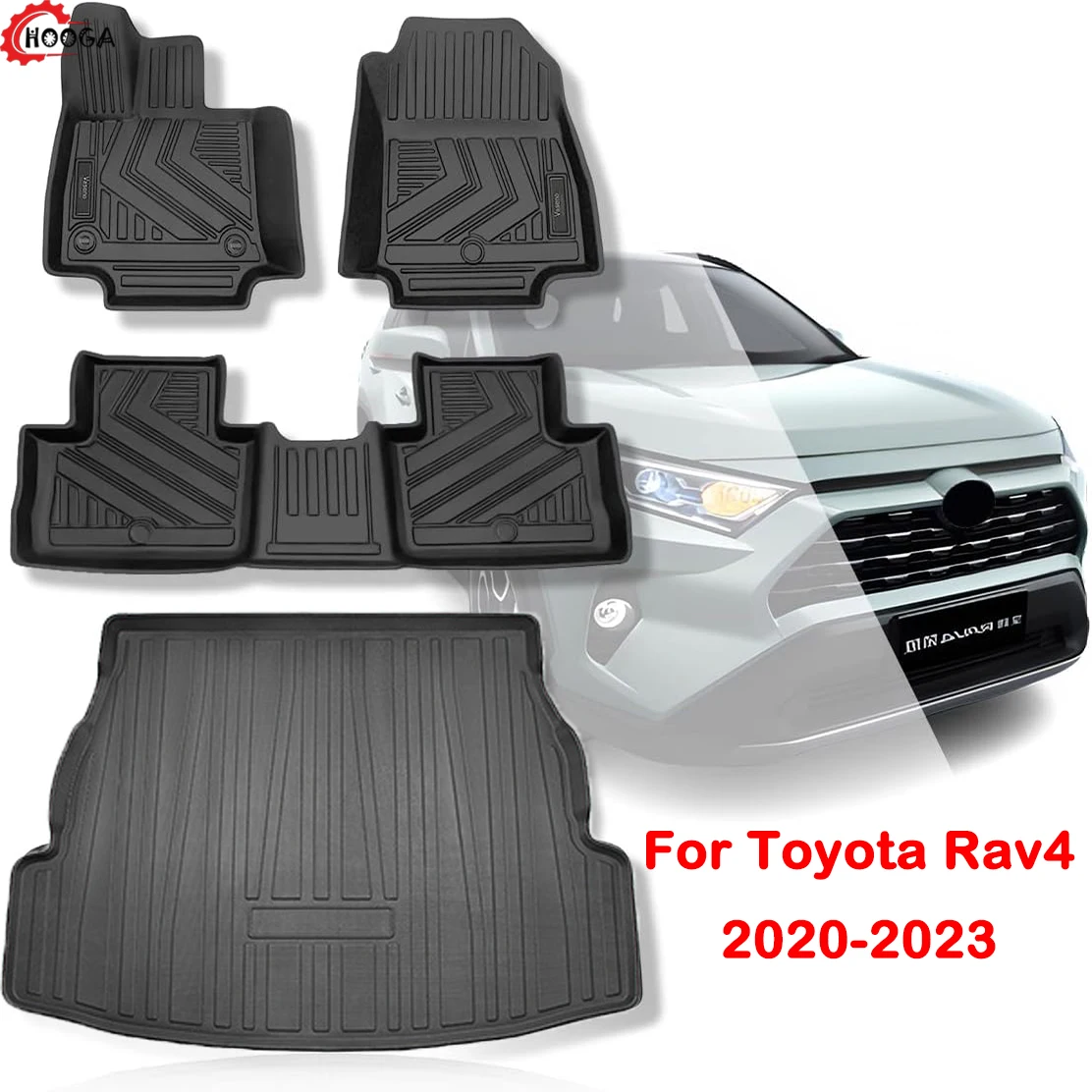 Car Floor Mats &amp; Cargo Trunk Mats Set Adapt to Toyota Rav4 2023 2022 202... - £88.77 GBP+