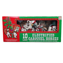 Carousel Christmas Horse String Lights 10 Horses Pony On Strand Vintage ... - $19.99