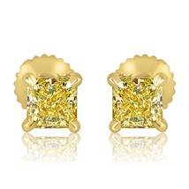 GIA 1.42 TCW Splendente Naturale Decorato Luce Diamante Giallo Orecchini... - $102,340.06 MXN