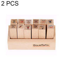 2 Sets D25 12PCS/Set Wooden Cartoon Handbook Decoration Stamps(C) - £3.94 GBP