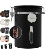 Stainless Steel Airtight Coffee Canister with Window &amp; Scoop, 38oz Black - $609.40 MXN