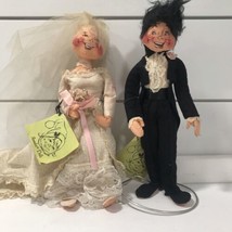 Annalee Dolls Bride And Groom Tux Pink Boutonniere 1983 Vtg - $98.95