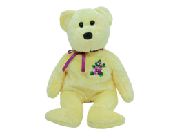 2002 Ty Beanie Babies Mother Yellow Glitter Bear Stuffed Animal Plush Toy 8&quot; - £3.17 GBP