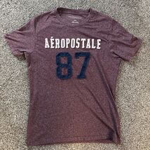 Aeropostale Crew Neck 87 Raised Letters Logo Tee T-Shirt Red (M) Medium - €7,70 EUR