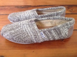 Toms Knit Heather Cloth Faux Fur Womens Slip On Shoes Flats Espadrilles ... - $59.99