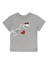 Way to Celebrate Toddler Boys&#39; Valentine&#39;s Day T-Rex Heart Tee Grey Size 2T - $9.89