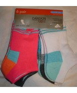 Danskin Now Girls No Show Socks 6 Pair Size Large 4-10 Pinks Blues Strip... - £9.07 GBP