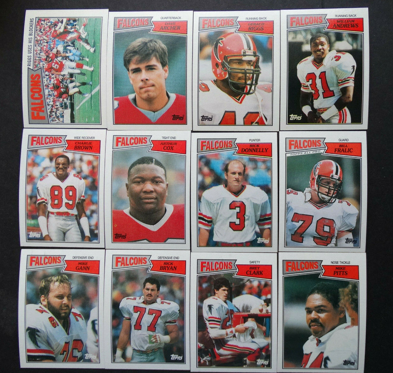 Primary image for 1987 Topps Atlanta Falcons Team Set of 12 Football Cards