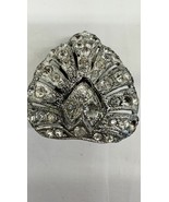 HOLFAST Silver Toned Costume Scarf/Belt Slide w/ Clear  Rhinestones, 1 7... - $48.50 CAD