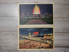 2 Vintage 1937 Atlantic City New Jersey Curt Teich Postcards Young&#39;s Pie... - $7.08