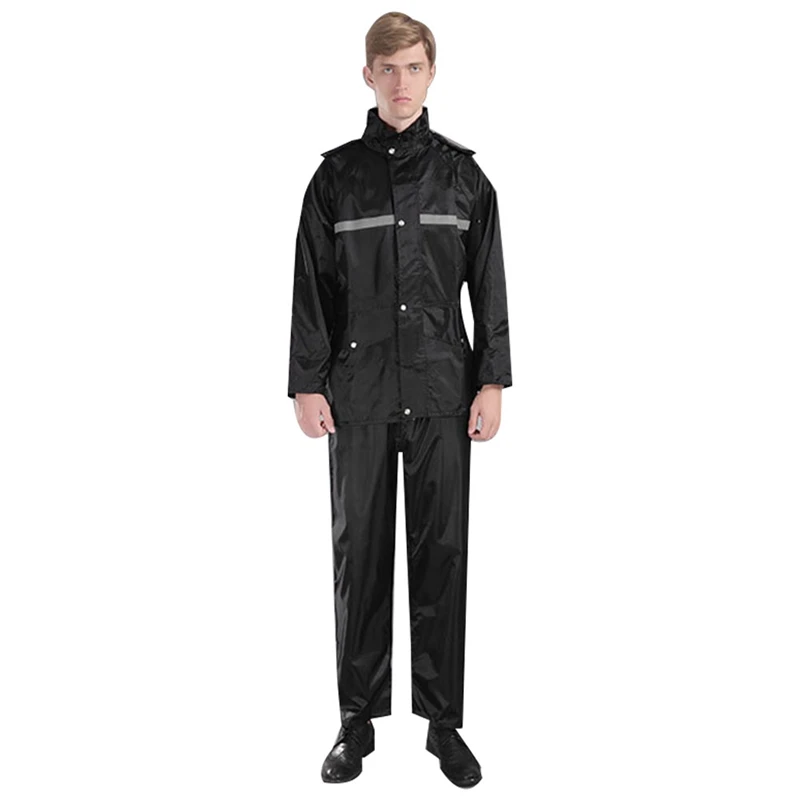 Thickened PVC Split Waterproof Raincoat For Men&#39;s Motorcycle Impermeable Rain - £66.47 GBP