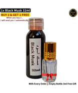 1× Black Musk 32ml Concentrated Arabian perfume oil Ruqya Islamic مسك اس... - £14.17 GBP