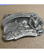 Vintage Wyoming Belt Buckle 1996 Made In USA God’s Country Ram - $11.55