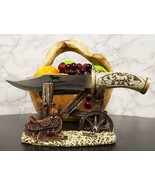 Western Horse Saddle By Wagon Wheel With Blunt Knife Display Holder Stat... - $54.69 CAD