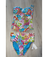 Blue Rod Beattie 2 piece multicolor swimsuit size 12 NEW - $2,350.82 MXN