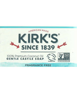 6 Bars Kirk&#39;s fragrance free gentle 100% CocOnut CASTILE BAR SOAP 4oz Co... - $31.63