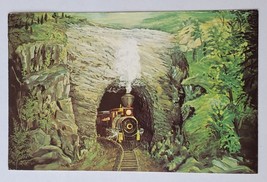 Postcard First Railroad Tunnel In America Lisbon Connecticut Train Mural Posted - $6.71