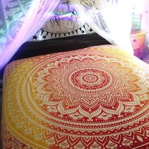Indian Cotton Queen Size Psychedelic Hippie Bohemian Wall Hanging Tapestry  - £15.17 GBP