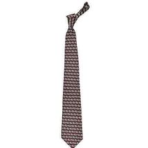 Retro Rene Chagal Mahout Elephant Neck Tie 100% Silk Wine Red White Blue - $23.76