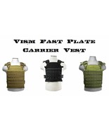 NEW Vism Fast Plate Carrier 10&quot;x12&quot; Adjustable MOLLE Tactical Vest COYOT... - €51,92 EUR